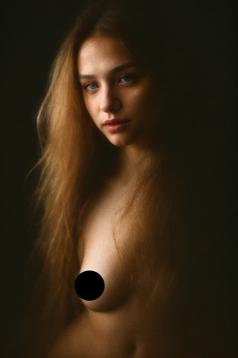 AI generated: full body photo of a young (voluptuous:1.1) ethereal woman with flowing long (messy:1.1) golden (blo...