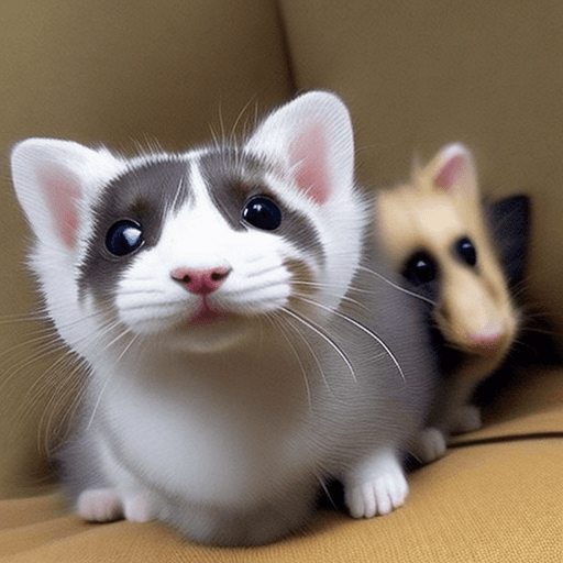 AI generated: cat and ferret hybrid