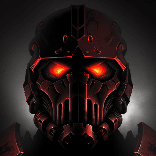 AI generated: doomslayer, movie, atmosphere of darkness and horror, clear details, scary muzzle, in the style of i...