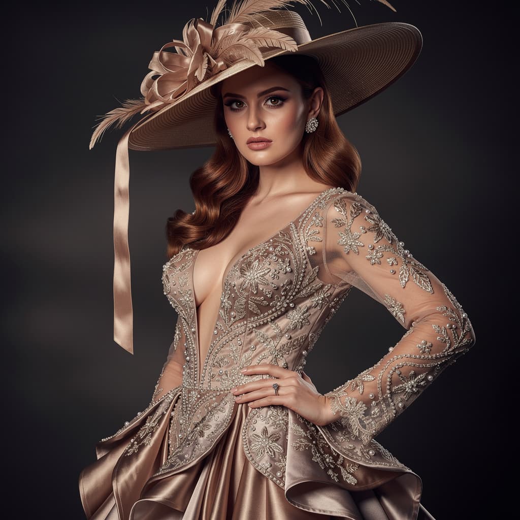 AI generated: A mesmerizing portrait of a confident woman, her gaze intense, her hazel eyes rendered with precisio...