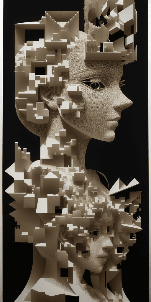 AI generated: (16k laser cut 4d art rfktrstyle And everywhere that Mary went), ((depth)), (Cubist Fragmentation), ...