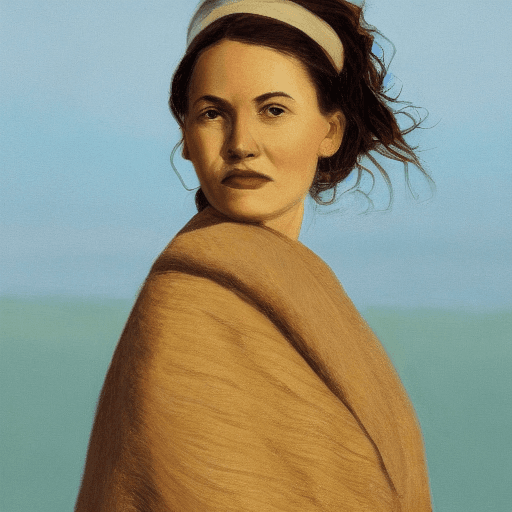 AI generated: portrait of a woman, Golden Hour, photo