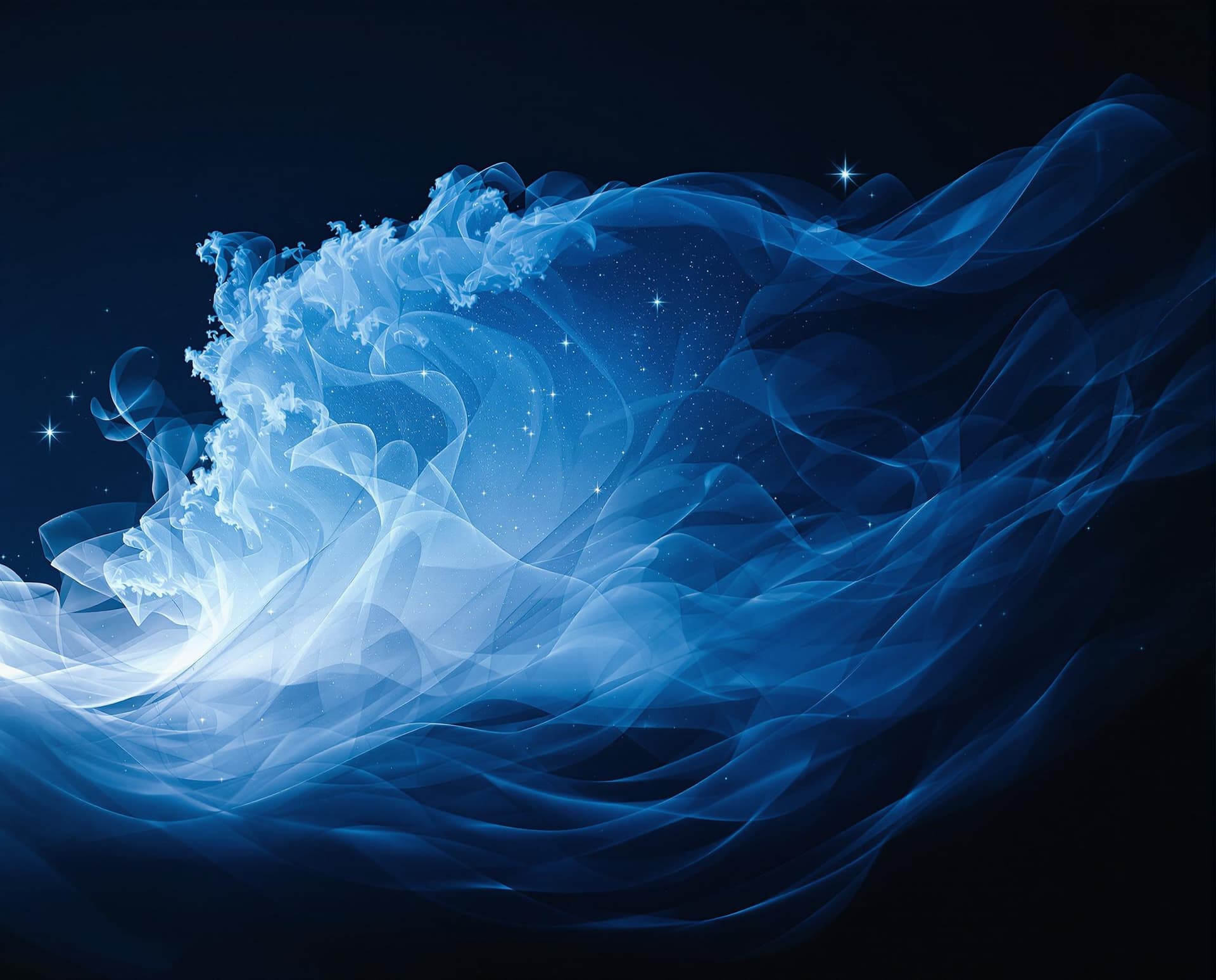 AI generated: surreal semi realistic landscape photograph, cool blue light to dark gradients, muted soft tones, da...