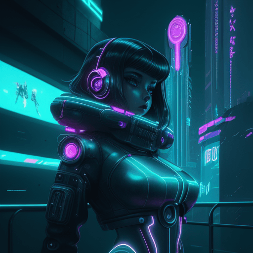 AI generated: girl of the future, futuristic design, electronic artwork, manga character, techno-noir, animated dr...
