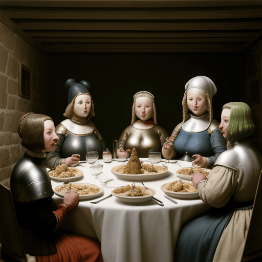 AI generated: Pierre Huyghe depicting a flawless hyperrealistic group portrait depicting a group portrait of chubb...