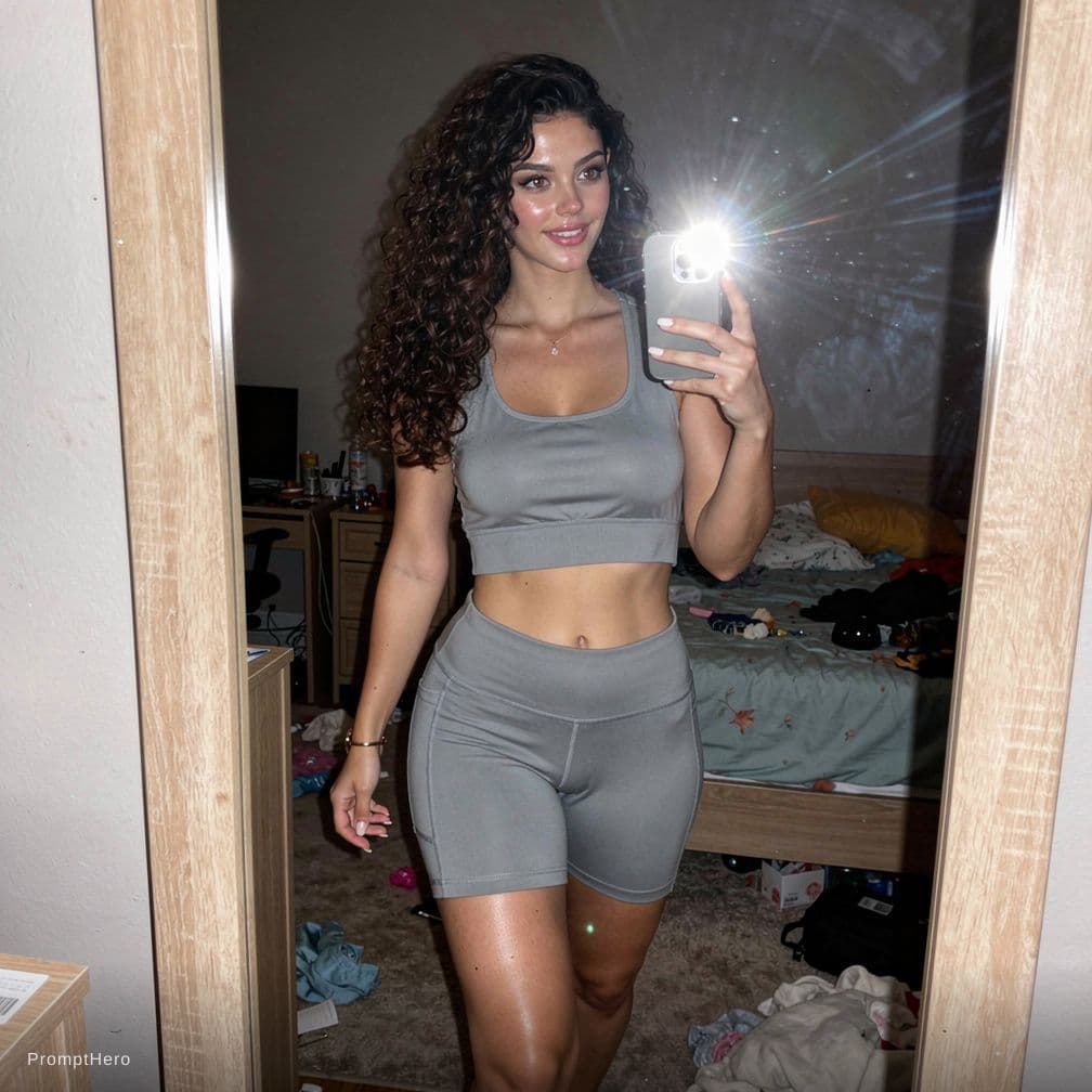 AI generated: (SORA)

On-camera flash selfie captured with the iPhone front camera held by the woman. Model: 20-ye...