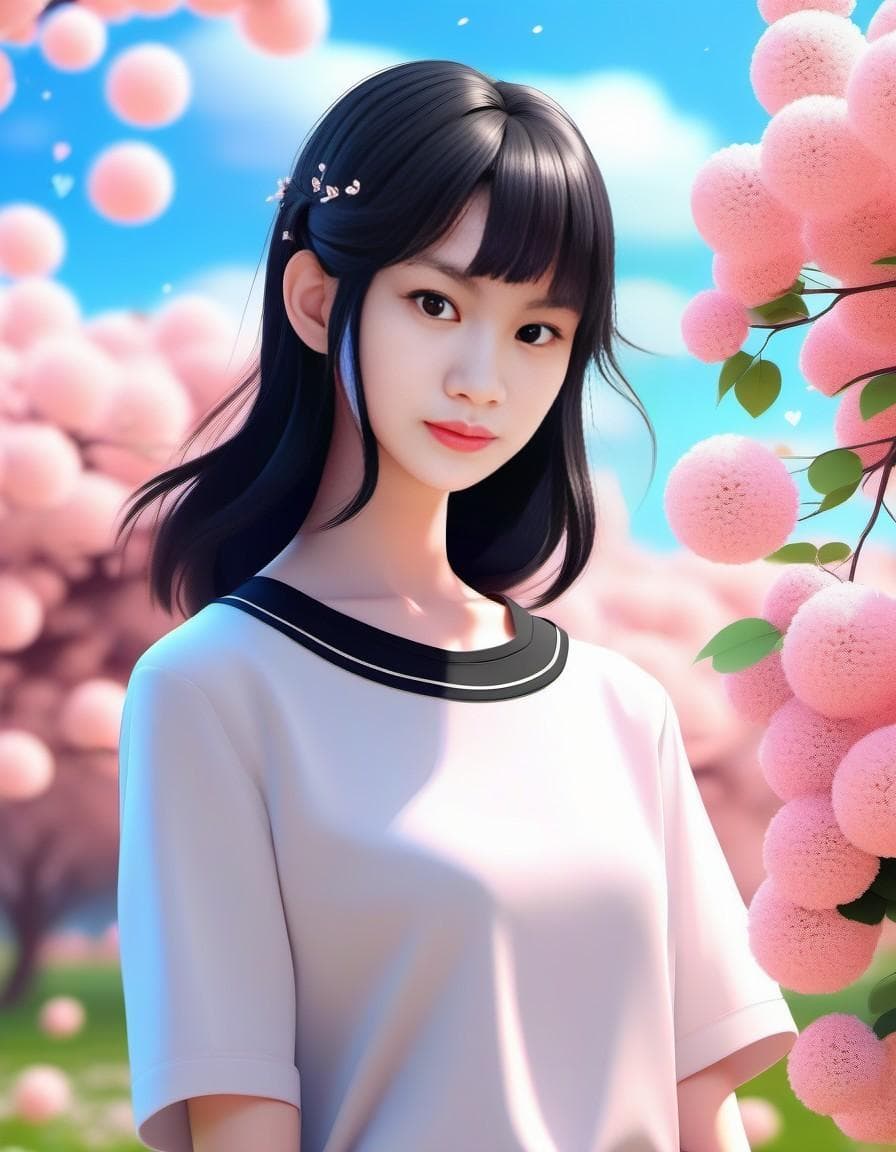 AI generated: The Fullbody captivating artwork of adorable romance manga character, Half tone cute, lovestruck exp...