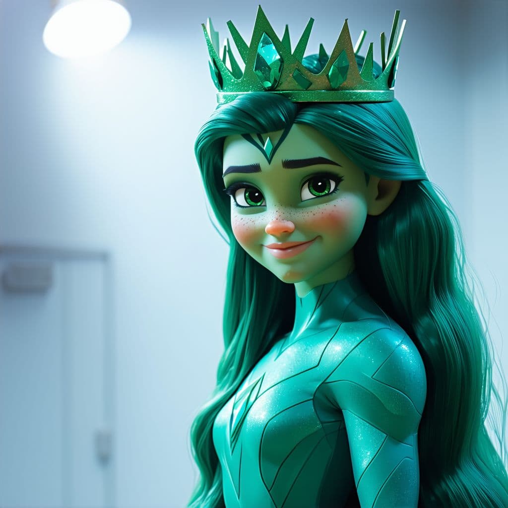 AI generated: Looking for that blue green baby queen prettiest girl I've ever seen See her shake on the movie scre...
