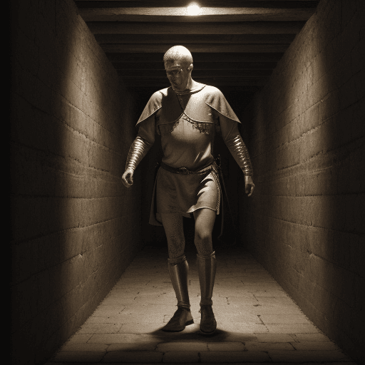 AI generated: Ultra high resolution photography of a medieval, male, prisoner, dungeon,