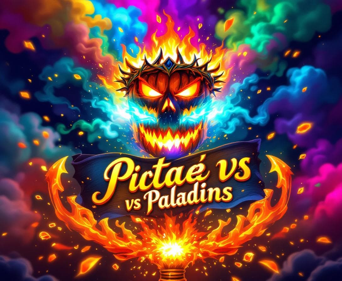 AI generated: Heraldic Steampunk Pirate Flag, featuring a glowing pumpkin crown of thorns, above a luminous fiery ...