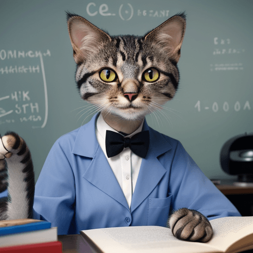 AI generated: anthropomorphic scientist cat