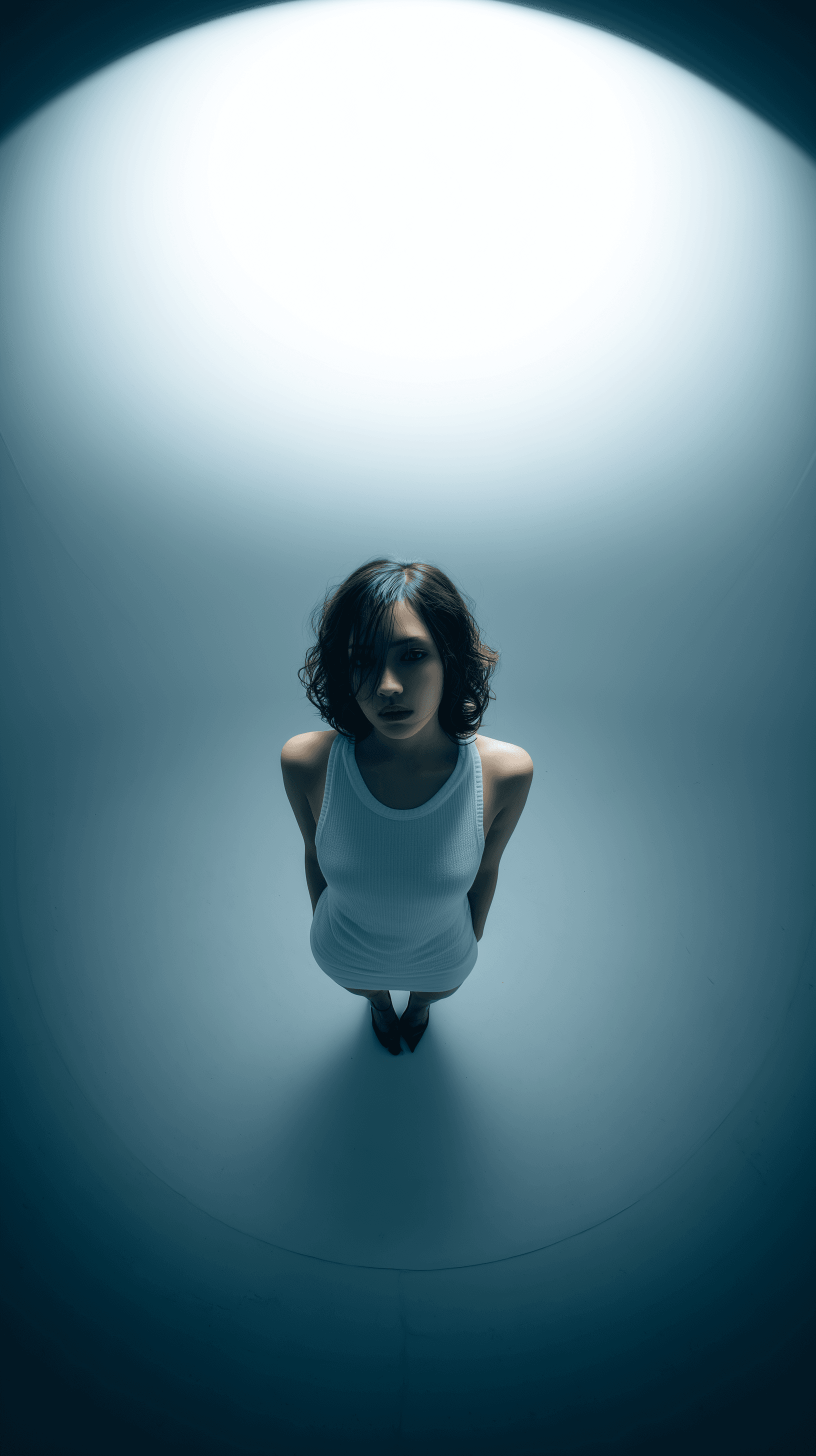 AI generated: high-contrast photography, vertical composition, shot on full-frame camera, 12mm exaggerated fish ey...