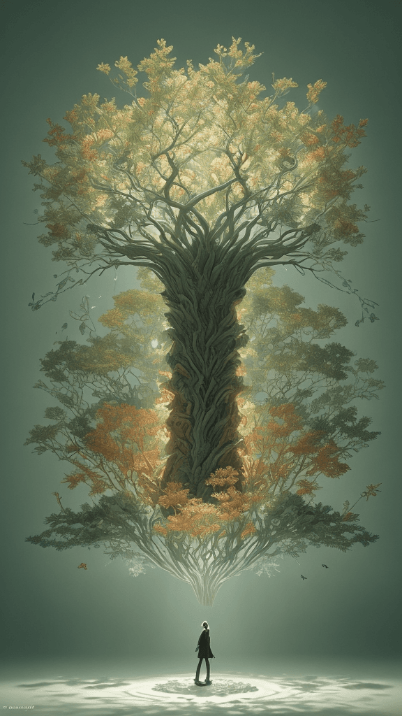 AI generated: Album cover or standalone art piece
Complex nature and shadow work
Masterful control of light diffus...