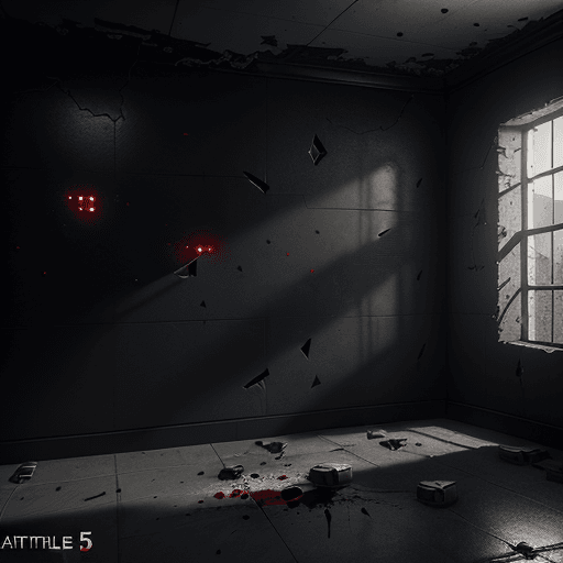 AI generated: wall with Bullet holes,black scratches،blood drops on wall, cinematic lighting, trending on artstati...