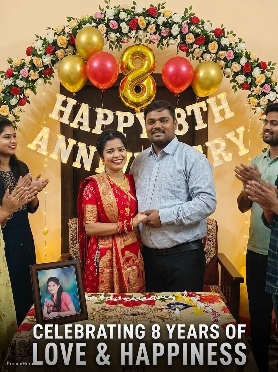 AI generated: Happy Anniversary celebrating 8 years