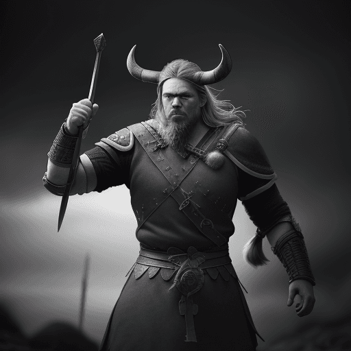 AI generated: dramatic photo, viking warrior fighting octane render, symmetrical artwork. cinematic, hyper realism...