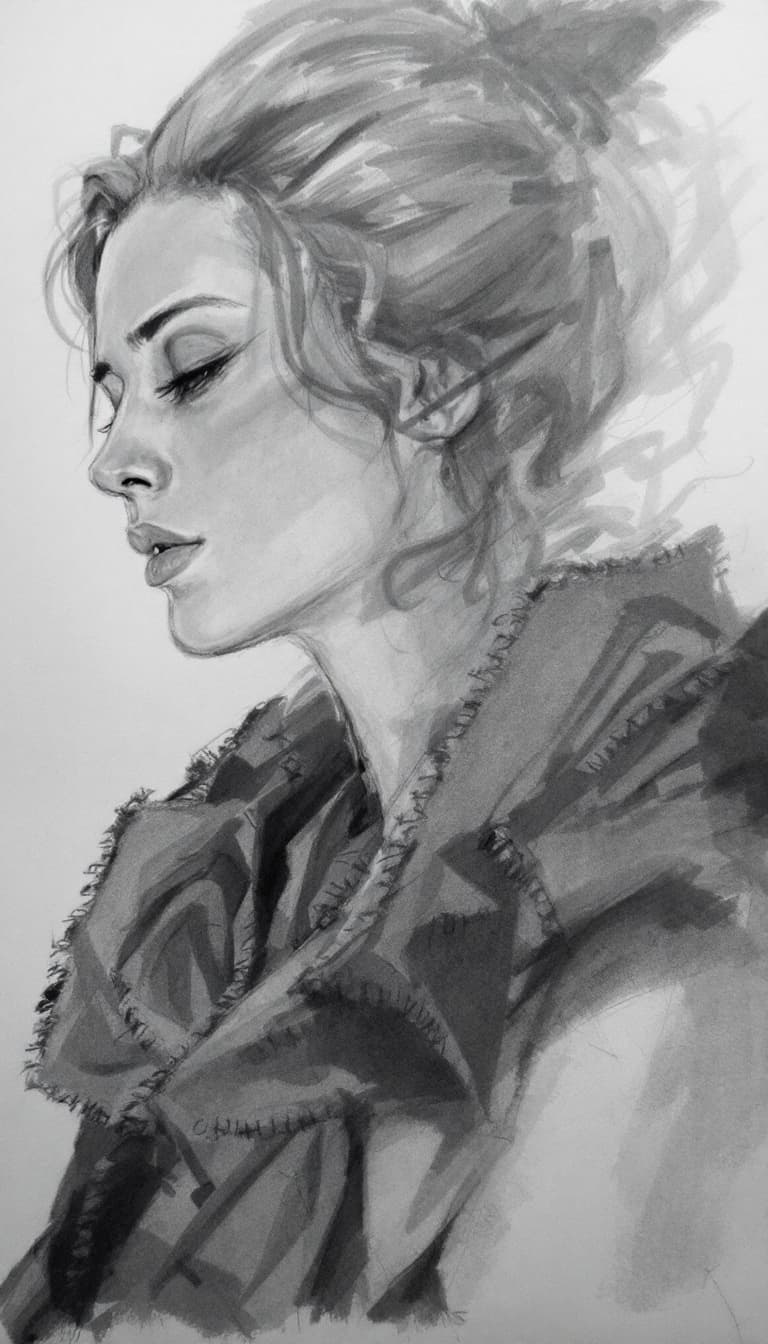AI generated: person, charcoal sketch