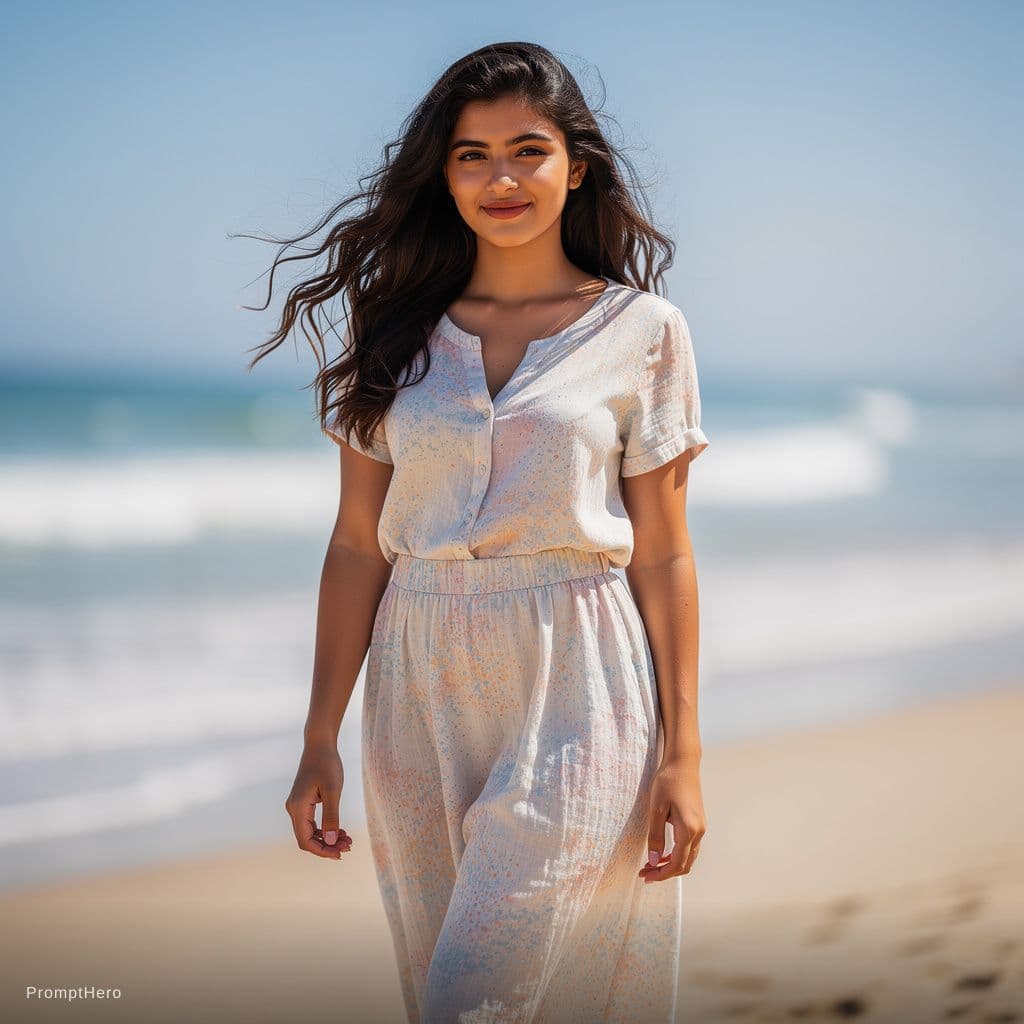AI generated: 18 years old, german-turkish, big boobs, bikini, long hair, looks younger