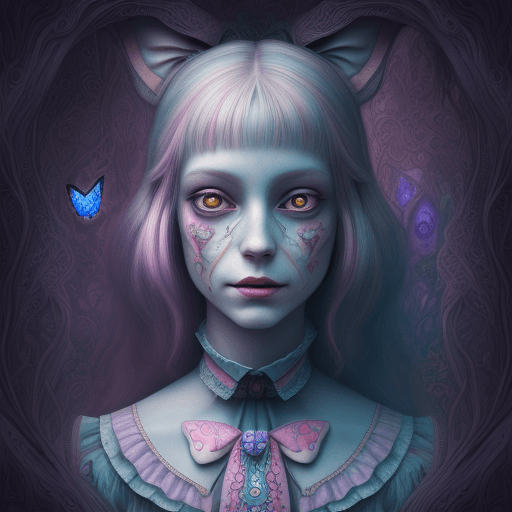 AI generated:  An extremely psychedelic portrait of ALICE IN WONDERLAND,surreal, LSD, face, detailed, intricate, e...