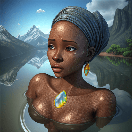 AI generated: Hyper realistic 3D caricature of 4k African woman. (textured skin). Prominent features (diamond shap...