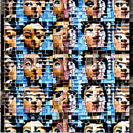 AI generated: a collage of women's faces in mosaic, in the style of andrew atroshenko, peter gric --ar 73:109 --st...