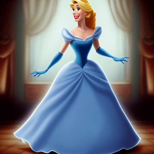 AI generated: disney princess cinderella in horror movie terrible
