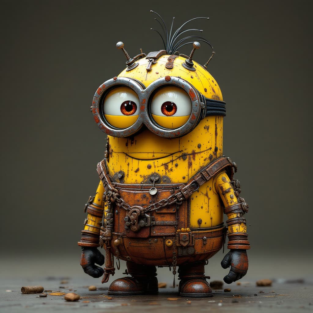 AI generated: a minion made out of Jed-Rst, Rusty, masterpiece, full of details