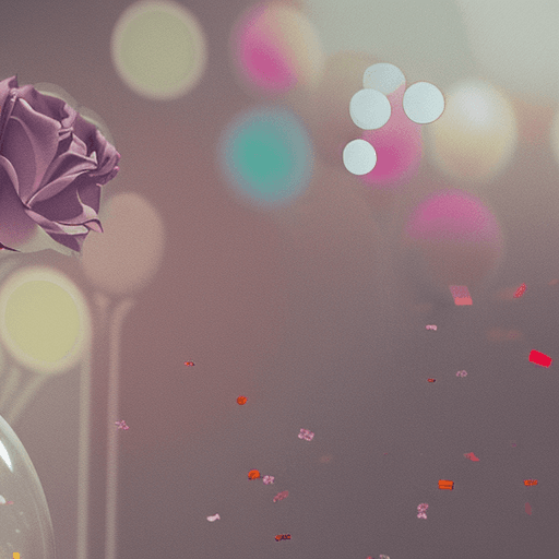 AI generated: disposable photography of huge transparent balloon, which filled with roses with confetti, 8k, photo...