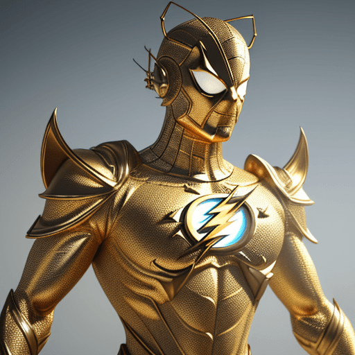 AI generated: a close up of a statue of a man with a gold and white costume, super detailed render, 3 d render cha...