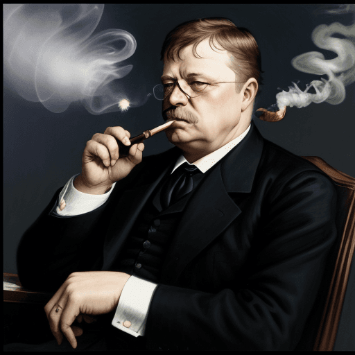 AI generated: President Theodore Roosevelt, smoking a cigar