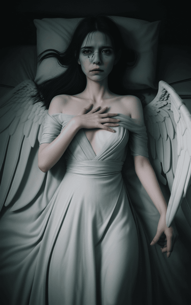 AI generated: ultra high definition, ultra realistic, ultra phot realistic, Craft a haunting scene of a beautiful ...
