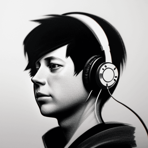 AI generated: [kennedy] wearing headphones, drawn with white ink on black paper --ar 8:15 --stylize 50 --v 5.2