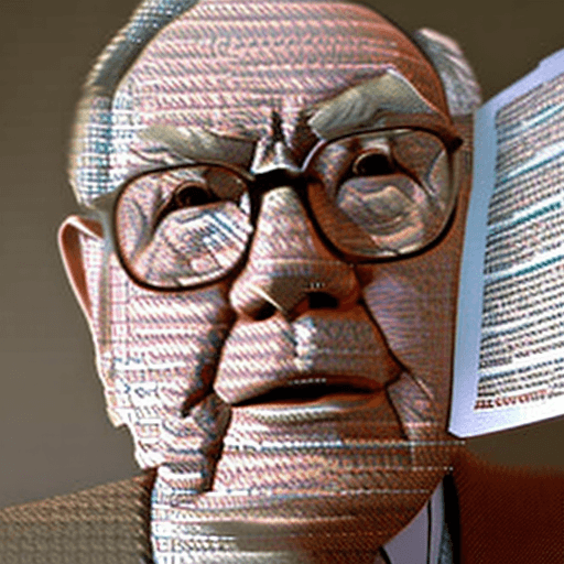 AI generated: ultra realistic warren buffet reading newspaper, mid body, 8k, f/1. 8, global illumination, natural ...
