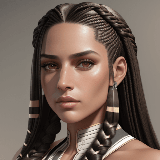 AI generated:  hyper realistic high texture 8K fashion front portrait of an latina supermodel with long dark hair ...