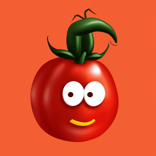 AI generated: simple little funny tomatoman
