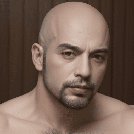AI generated: homem pelado de pau duro e grande sentado 