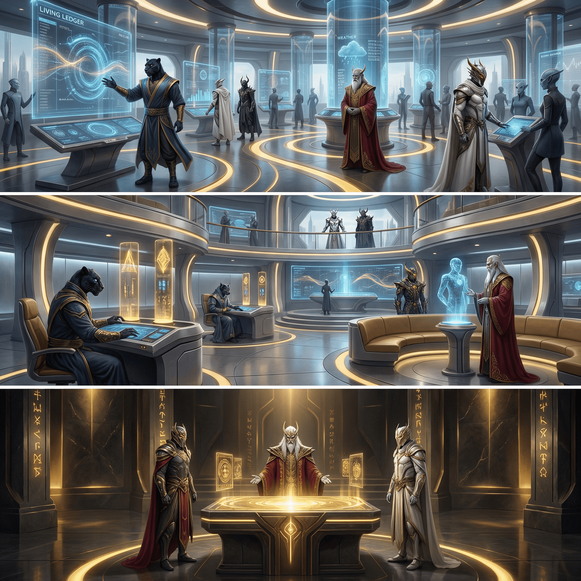 AI generated: Copy the reference images and create other angles of view of the Inner workings of an Alien Financia...
