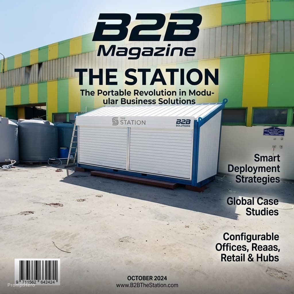 AI generated: Cover magazine B2B and the station 3 d render 3 d