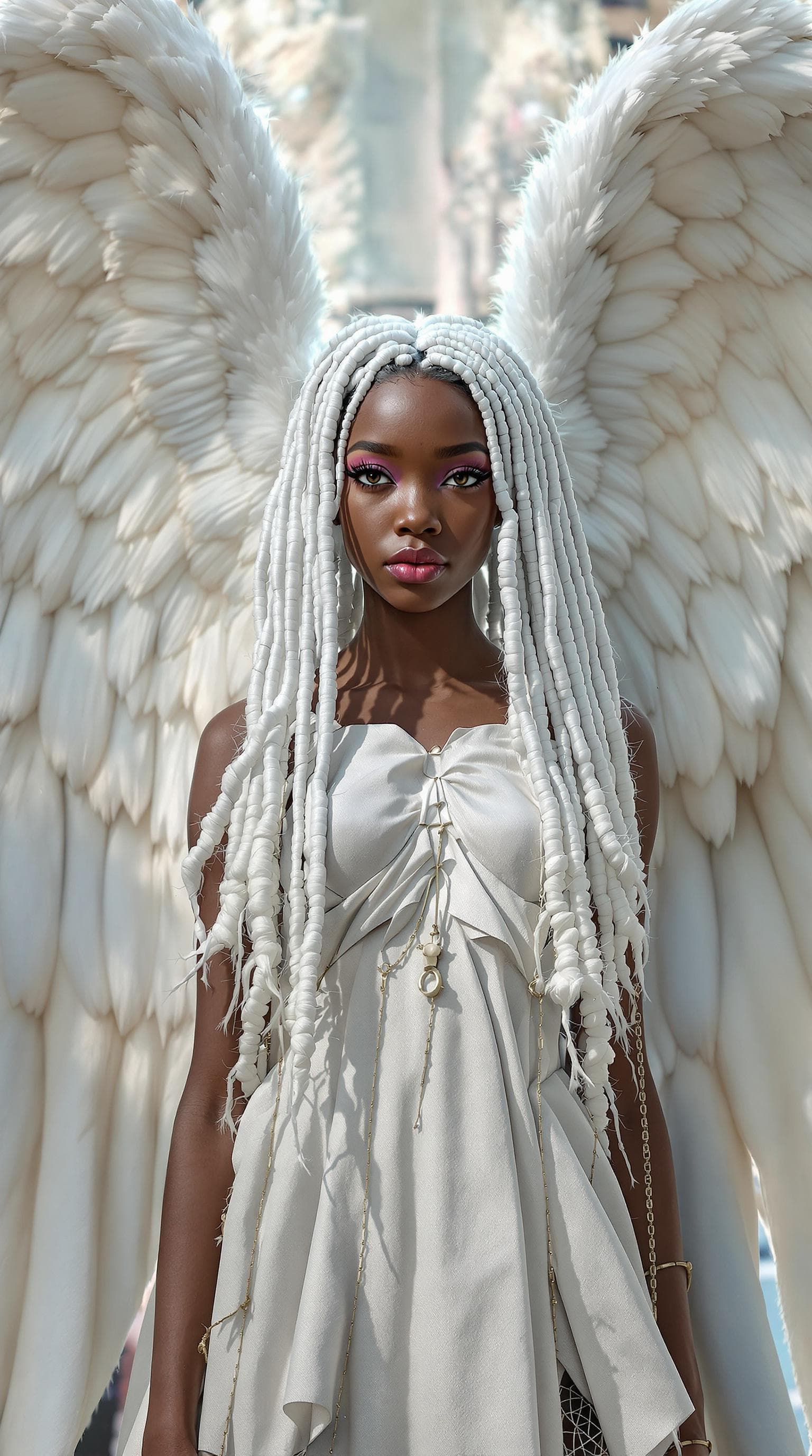 AI generated: a professional photo of a exceptionally beautiful black African girl in the world (age 11), (eleven ...