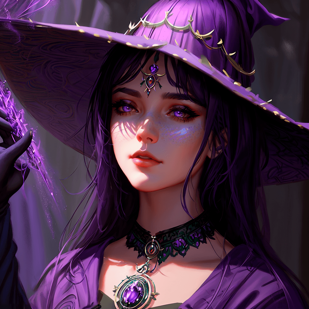 AI generated: dalcefo, (a medieval witch in purple clothes), 1girl, modelshoot style, intricate details, masterpie...