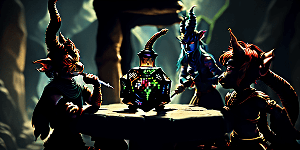 AI generated: Please create a portrait of a party of 5 adventurers for dungeons and dragons including only one mal...