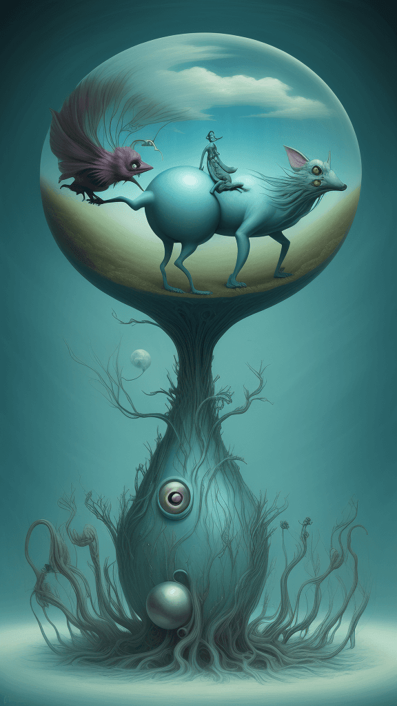 AI generated: surreal composition
surrealist art style
creature art in an absurdist style
surrealist conceptual ar...