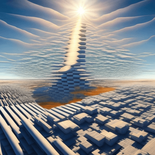 AI generated: Hyper realistic realistic, hyper real, 13 different flat worlds stacked on top of each other, backgr...