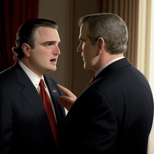 AI generated: anthony soprano talking to george w. bush 2 in satriale's


