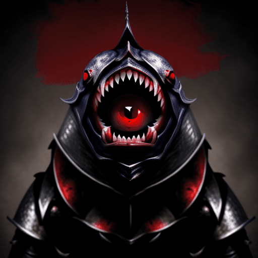 AI generated: a funny looking screaming knight,  red eyes, gorgeous, 8k , hd , colored