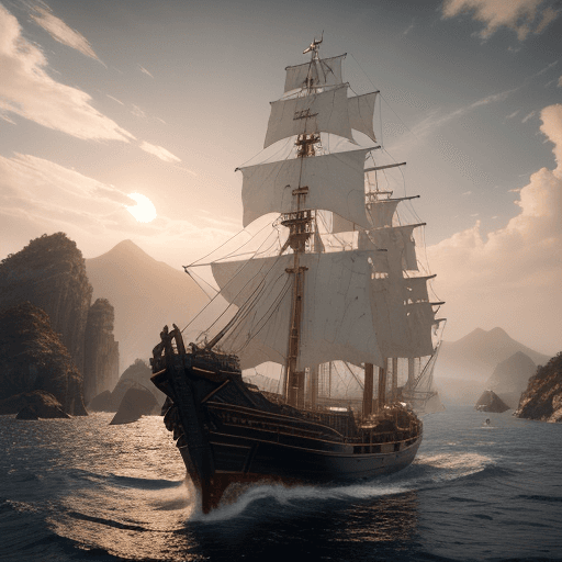 AI generated: Photo of a beautiful, handsome scorpion male,ultra realistic sailing ship, dramatic light, pale sunr...