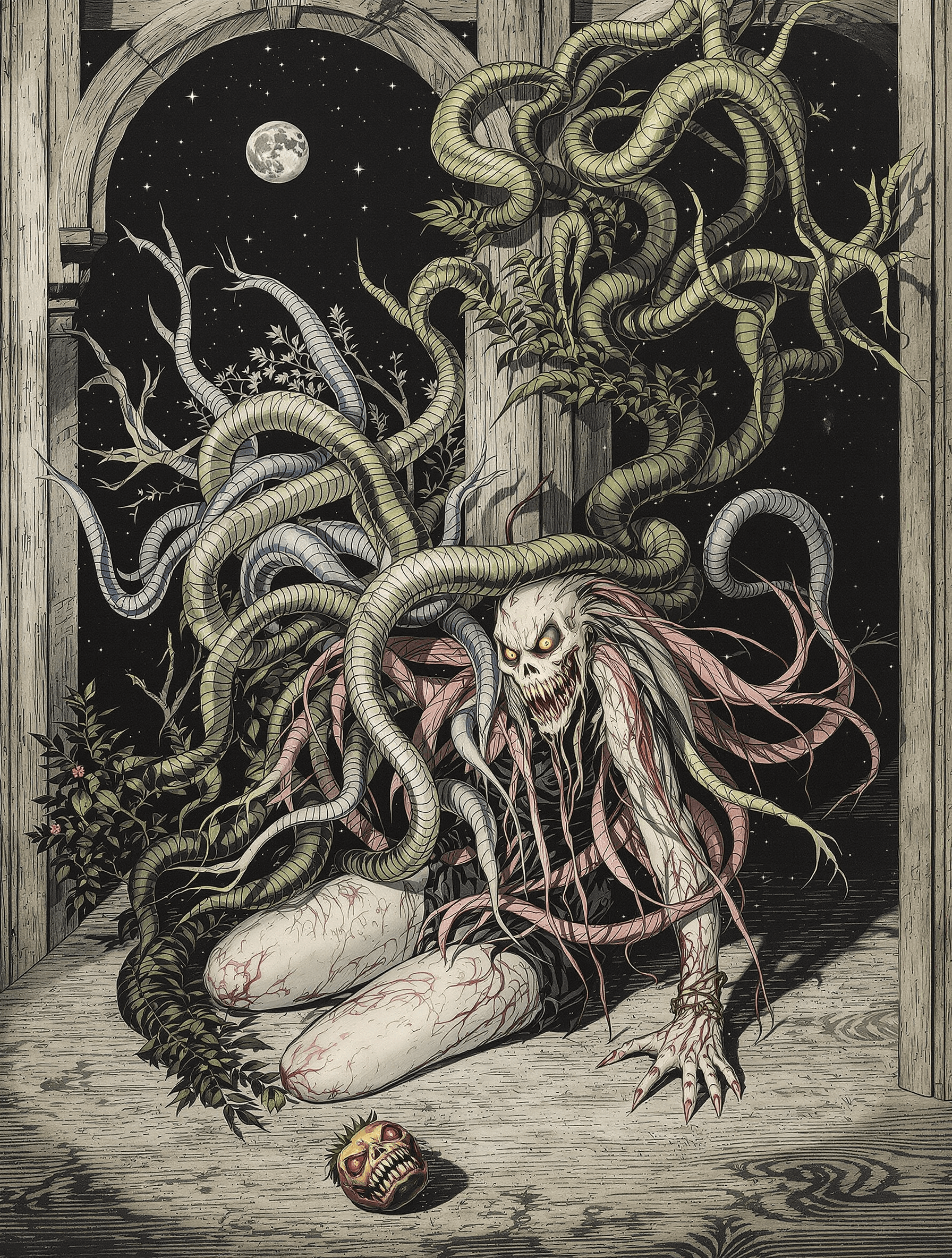AI generated: By day, she woos me, soft, exceeding fair. But all night as the moon changes, she becomes   loathsom...