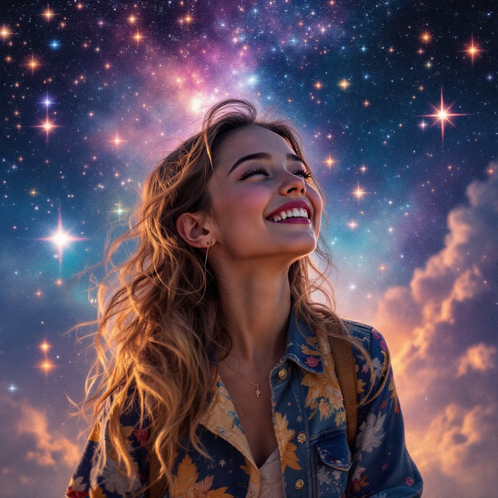 AI generated: a girl so proud after acheving her dream and being brave