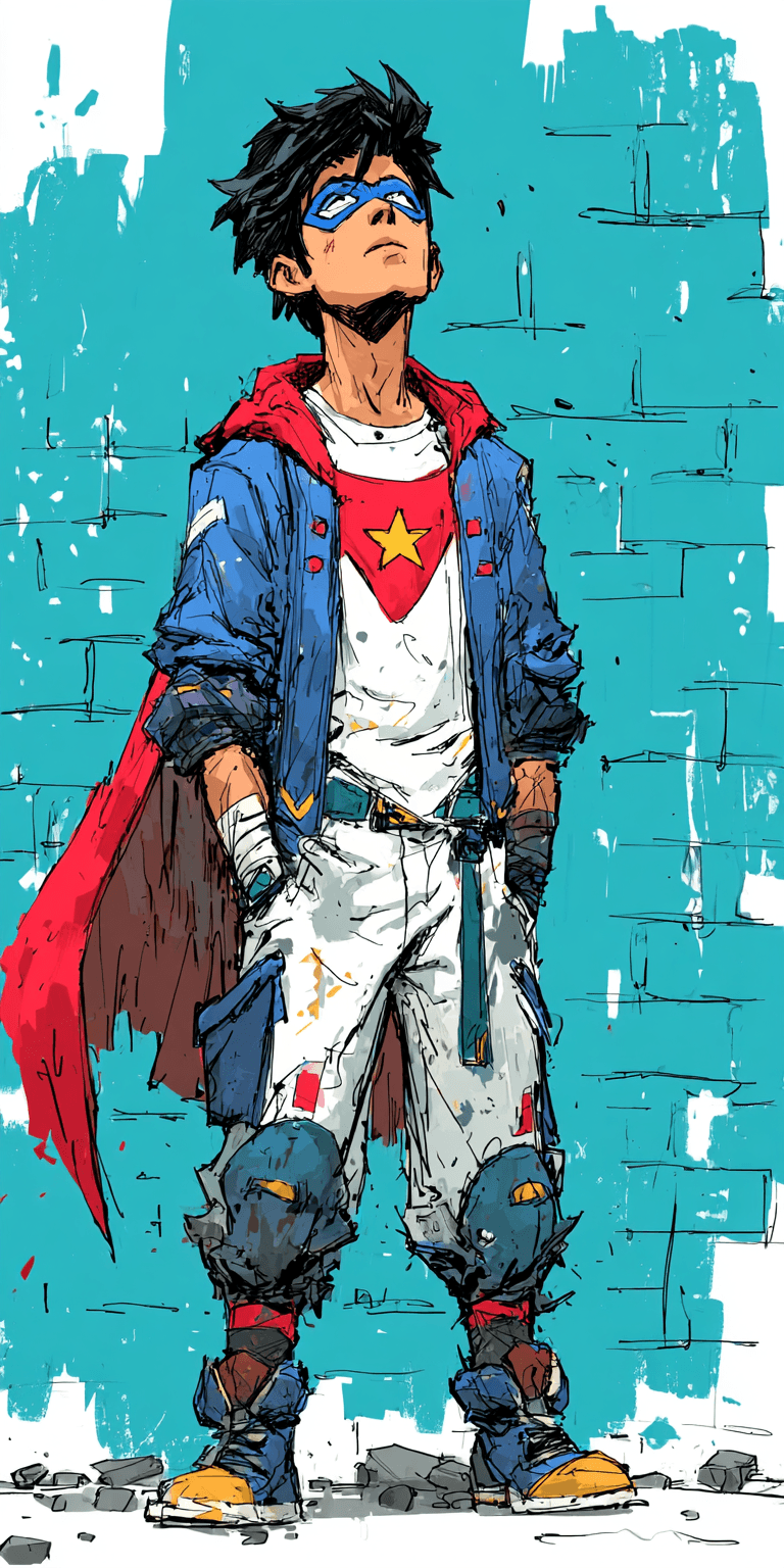 AI generated: superhero --chaos 75 --ar 1:2 --sref 925854960 --profile x3fq9up --stylize 750