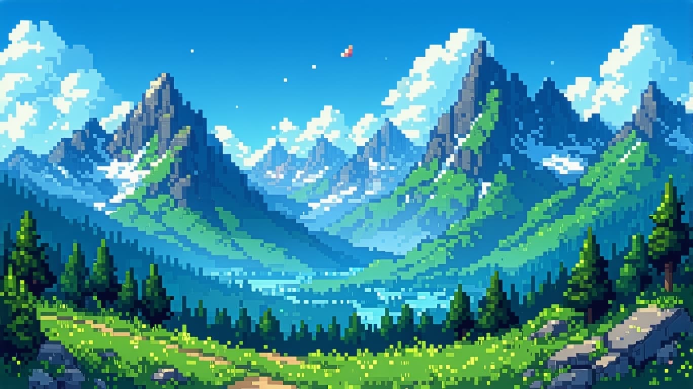 AI generated: immagine che deve fare da sfondo per un videogioco a scorrimento orizzontale 2D, cerca di usare una ...